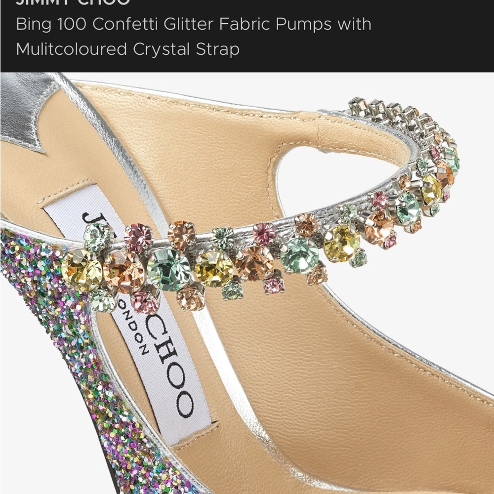 Jimmy choo multicolor glitter bing heels - Picture 6 of 11